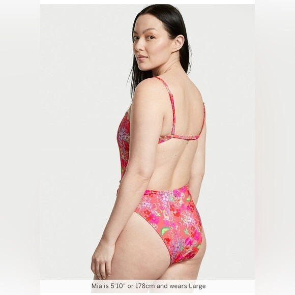 New VICTORIA’S SECRET Women One-Piece Floral Swimsuit Size L - Picture 4 of 4